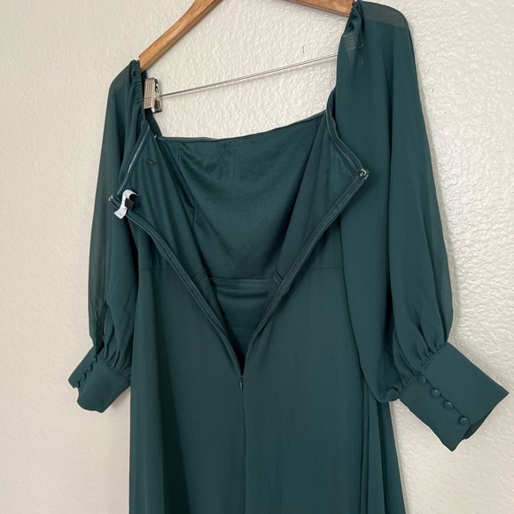NWOT Feel the Romance Emerald Green Off-the-Shoulder Maxi Dress - Picture 7 of 8